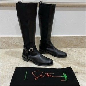 Black Tall leather boots. 7.5